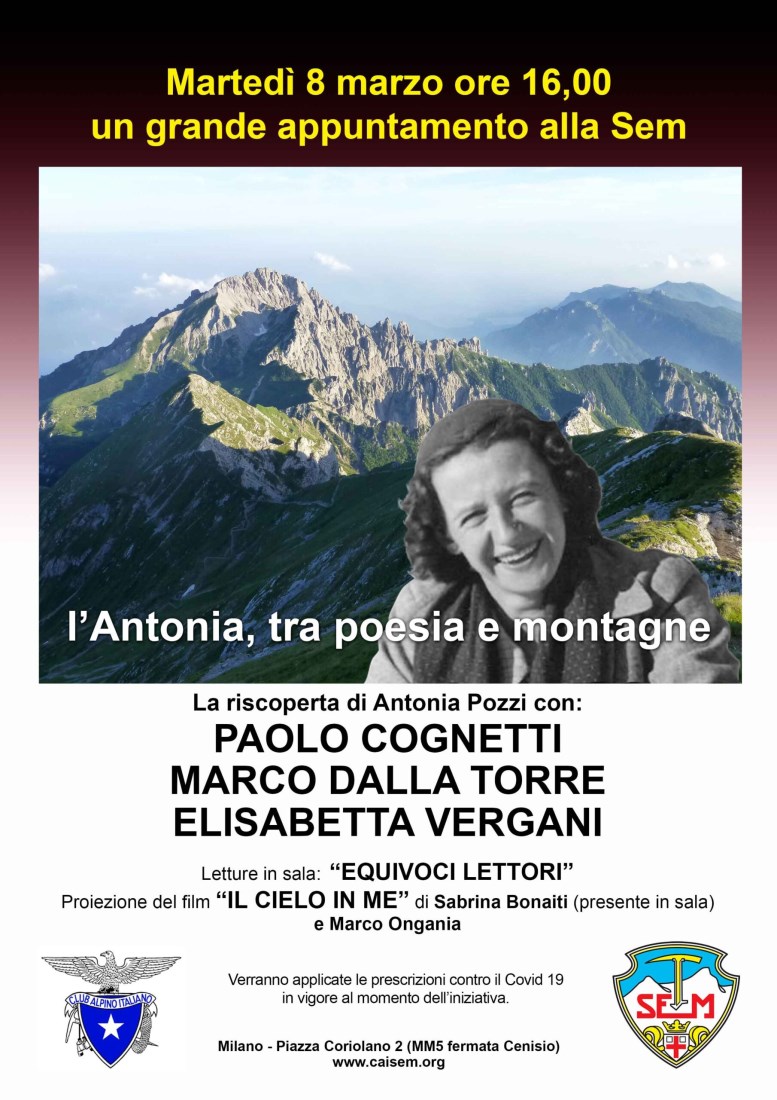 Lo Scarpone - Cai Sem: l'8 marzo in compagnia di Antonia Pozzi