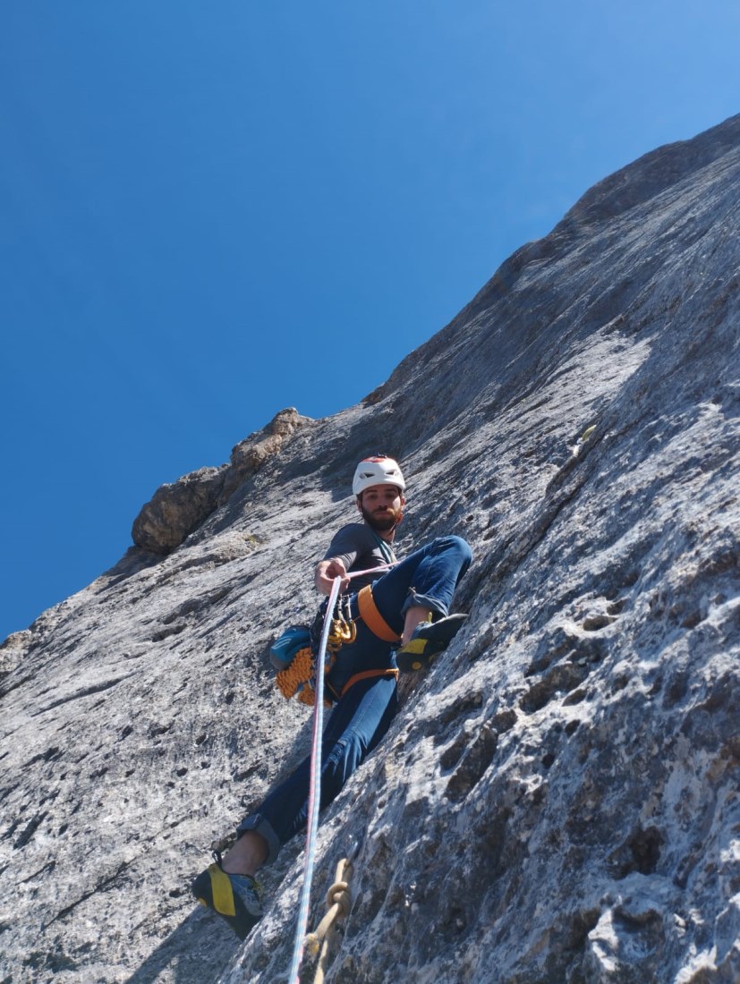 Vallaccia/Piramide Armani - Via Saturno - Marco Cocito in arrampicata
